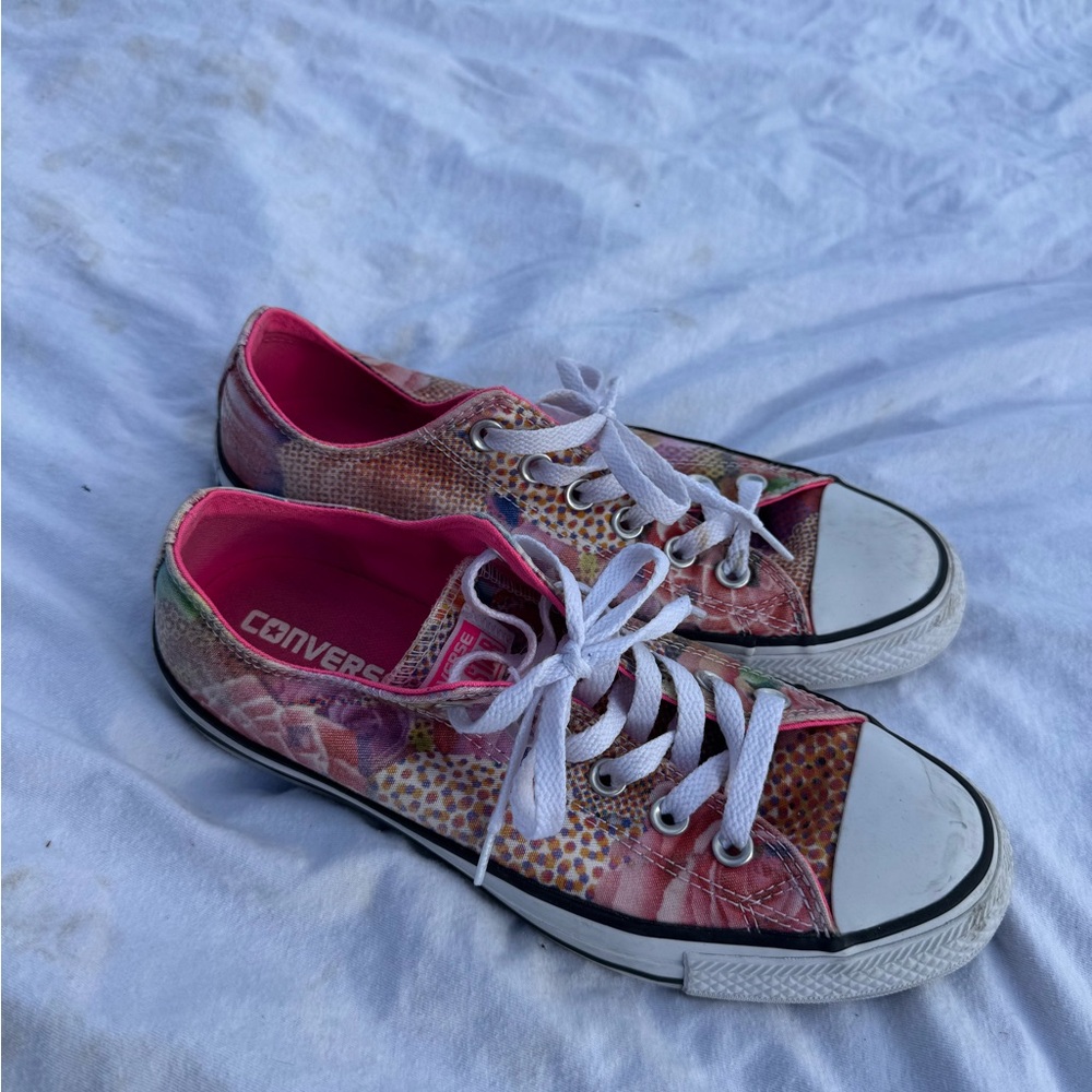 Converse Pink and White Glitter Sneakers